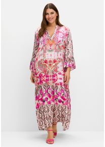 sheego loves miss goodlife Große Größen Kaskadenkleid im Maxischnitt, mit Volants Gr. 46 pink von sheego für Damen