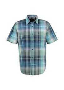 Lerros Herren Kurzarmhemd "Lerros Sommerliches Karohemd in Übergrößen"coastal blau, Gr. 5XL, 71% Baumwolle, 29% Leinen, Hemden