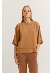 Bugatti Damen Sweatshirt70, cognac, casual, Gr. XL, unifarben, Sweatware, 65% Modal, 30% Polyester, 5% Elasthan, Sweatshirts, kurzärmelig & oversized