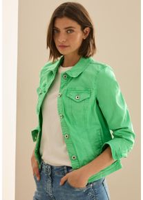 Cecil Damen Jeansjackeiced neon grün, casual, Gr. L, unifarben, Denim/Jeans, Obermaterial: 98% Baumwolle, 2% Elasthan, Jacken, mit Hemdkragen