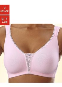 Petite Fleur sheego Große Größen Soft-BH, rosa+weiß, Größe 80B - Damen