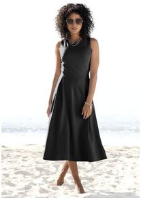 Beach Time BEACHTIME Midikleid schwarz Gr. 38 für Damen. Mit Rundhals. Figurumspielend