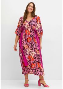 sheego loves miss goodlife Große Größen Langes Kleid mit weiten Halbärmeln Gr. 54 pink von sheego für Damen