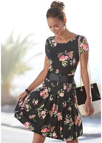Vivance Druckkleid mehrfarbig Gr. 34 für Damen. Rundhals und Allover-Druck. Figurbetont. Nachhaltig.