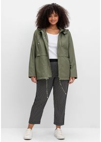 Große Größen Schmale 7/8-Hose aus Bengalin, mit Grafikprint Gr. 50 schwarz bedruckt von sheego für Damen