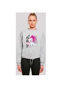 Sweatshirt F4NT4STIC ""Disney Aristocats Marie Meow Butterfly"", Damen, Gr. L, grau (erdgrau), Obermaterial: 65% Baumwolle, 35% Polyester, casual, oversize, Rundhals, Langarm ohne Bündchen, Sweatshirts, Premium Qualität