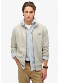 Superdry Herren Sweatshirt "ESSENTIAL LOGO TRACK TOP"varsity grau grindle, modisch, Gr. S, meliert, angeraute Sweatware, Obermaterial: 60% Baumwolle,