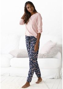 Vivance Dreams Pyjama mehrfarbig Gr. 32/34 für Damen. Rundhals und Allover-Druck. Bequem. Nachhaltig.