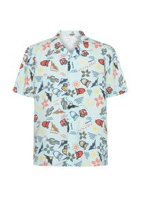 KnowledgeCotton Apparel Box S/S AOP Linen Shirt Hemd Herren (Gr XL |grau)