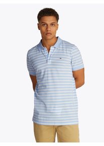 Tommy Jeans Herren Poloshirt "TJM SLIM PLACKET POLO EXT"sweet blau, ecru, casual, Gr. XXXL, gemustert, mehrfarbig, geringelt, Web, Obermaterial: 100%