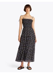 Tommy Jeans Damen Maxikleid "TJW AOP CHIFFON MAXI DRESS EXT"small flowers aop, casual, Gr. M, gemustert, Web, Obermaterial: 100% Polyester, Kleider,