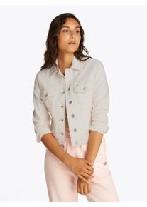 Tommy Jeans Damen Jeansjacke "CLASSIC TRUCKER JACKET BI8194"denim weiß, casual, Gr. L, unifarben, Denim/Jeans, Obermaterial: 99% Baumwolle, 1%