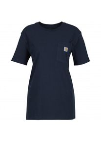 T-Shirt Carhartt Loose Fit Heavyweight S/S Pocket Cotton Damen (Gr XL |blau)