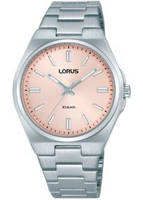 Lorus Damen Quarzuhrsilberfarben, rosa, Armbanduhren, Armbanduhr, Damenuhr, Edelstahlarmband, analog, Leuchtindizes