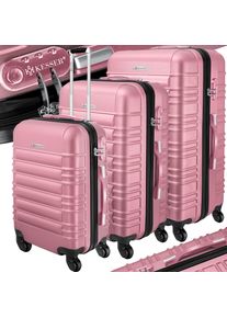 Kesser® 3tlg. Hartschalenkofferset Hartschalenkoffer Reisekoffer Set Reisekofferset Trolley Koffer Inkl. Kofferwaage + Gepäckanhänger Rollkoffer Schloss 4 Rollen ABS-Hartschale Teleskopgriff M-L-XL