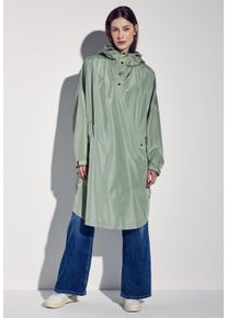 Street One Damen Regenponcholight mint grün, casual, unifarben, Web, Obermaterial: 100% Polyester, Jacken, mit Kapuze und seitlichen Taschen