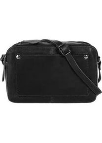 Umh&auml;ngetasche CLUTY, Damen, Gr. B/H/T: 19cm x 13cm x 7cm onesize, schwarz, Leder, vintage, Taschen Umh&auml;ngetasche, echt Leder