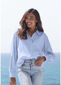 Buffalo Hemdbluse blau Gr. 34 für Damen. Figurumspielend