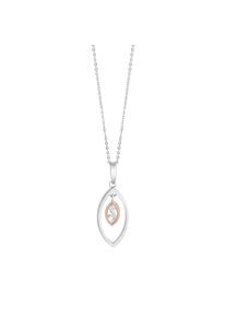 ZEEme Basic Anhänger mit Kette 925/- Sterling Silber rhodiniert zweifarbig Zirkonia