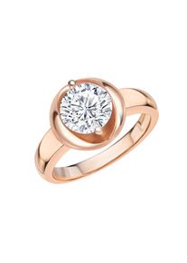 ZEEme Basic Ring Silber 925 rosé-vergoldet mit weiße Zirkonia-Stein 8mm