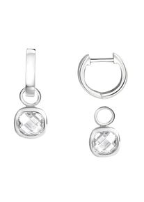 ZEEme Basic Ohrringe Silber 925 rhodiniert mit Zirkonia weiß