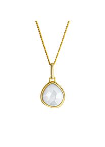 ZEEme Gemstones Halskette Silber 925 vergoldet 45cm lang mit weißem Perlmutt