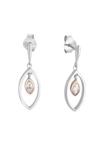 ZEEme Basic Ohrhänger 925 Sterling Silber rhodiniert zweifarbig Zirkonia