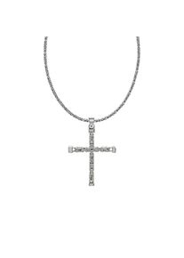 ZEEme Basic Halskette Silber 925 poliert mit Kreuz-Anhänger 55cm lang Königskette 2,2mm breit