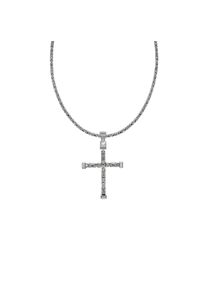 ZEEme Basic Halskette Silber 925 poliert mit Kreuz-Anhänger 55cm lang Königskette 2,2mm breit
