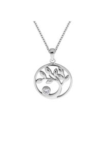ZEEme Silber Anhänger mit Kette 925/- Sterling Silber rhodiniert Herz Zirkonia weiß