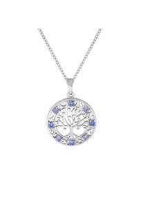 ZEEme Silber Halskette Silber 925 rhodiniert mit Lebensbaum-Motiv und Zirkonia-Steinen