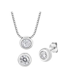 ZEEme Basic Schmuck Set 4tlg. 925 Sterling Silber Zirkonia