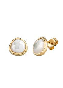 ZEEme Gemstones Ohrringe Silber 925 vergoldet mit weißem Perlmutt