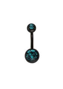 ZEEme Body Jewelry Piercing 316L Chirurgenstahl schwarz Kristall blau