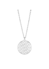 ZEEme Basic Halskette Silber 925 rhodiniert 42+3cm lang mit Motiv Blume des Lebens