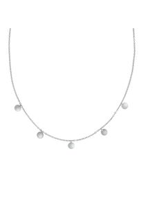 ZEEme Silber Halskette 925 Sterling Silber rhodiniert Plättchen-Anhänger 42+3cm