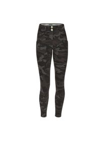 Freddy Damen 7/8-Hose "WRUP REGULAR SUPERSKINNY 7/8"camouflage grau, grün, casual, Gr. L, tarnfarben, Web, Obermaterial: 80% Baumwolle, 20% Elasthan,
