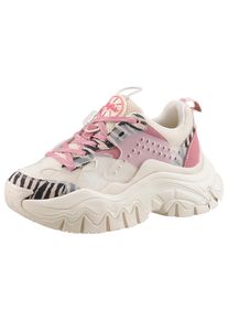 Buffalo Damen Plateausneaker "TRAIL ONE vegan", Gr. 41creme, altrosa leo, Nubuklederimitat, Textil, modisch, Schuhe, Ugly Sneaker, Schnürschuh,