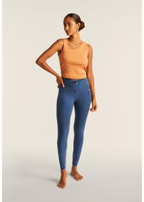 Freddy Damen 7/8-Hose "NOW YOGA CORE SUPERSKINNY 7/8"lightblau with blau seams, casual, Gr. L, Jersey, Obermaterial: 82% Viskose, 18% Elasthan,