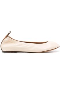 Lanvin Low-Top Sneaker - The Nappa Leather Logo Ballerina Flat - Gr. 39 (EU) - in Beige - f&uuml;r Damen