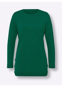 sheego Gro&szlig;e Gr&ouml;&szlig;en Longpullover mit Seitenschlitzen, gr&uuml;n, Gr&ouml;&szlig;e 44 - Damen