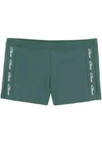 Boxer-Badehose s.Oliver, Herren, Gr. 5, N-Gr, blau (petrol), Recycling-Polyamid, unifarben, Badehosen, mit Markenschriftz&uuml;gen