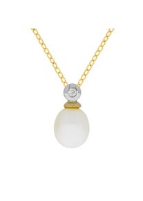 ZEEme Pearls Halskette 925 Silber zweifarbig mit Perle weiß und Zirkonia