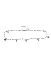 ZEEme Silber Armband Silber 925 rhodiniert mit bunten Kristallen 16+3cm lang