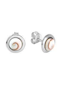 ZEEme Pearls Ohrringe Silber 925 rhodiniert mit weißer Muschel