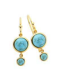 ZEEme Gemstones Ohrringe Silber 925 vergoldet mit rek. Türkis
