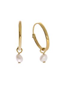 ZEEme Pearls Ohrringe Silber 925 vergoldet mit weißen Perlen 3x5mm