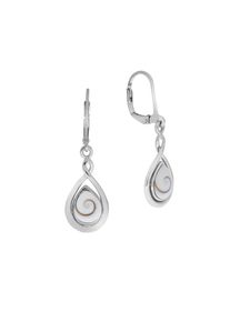 ZEEme Pearls Ohrringe Silber 925 rhodiniert mit weißer Muschel 35mm lang