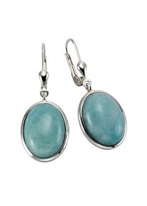 ZEEme Gemstones Ohrringe Silber 925 rhodiniert mit 2x Amazonit 16x12mm