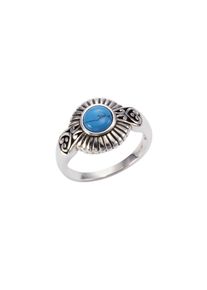 ZEEme Gemstones Ring Silber 925 oxidiert mit Türkis 6mm